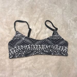 Patterned Bikini Top with Caged Back